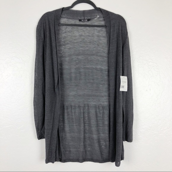 NIC + ZOE Long Lengths Cardigan Graphite Size PP